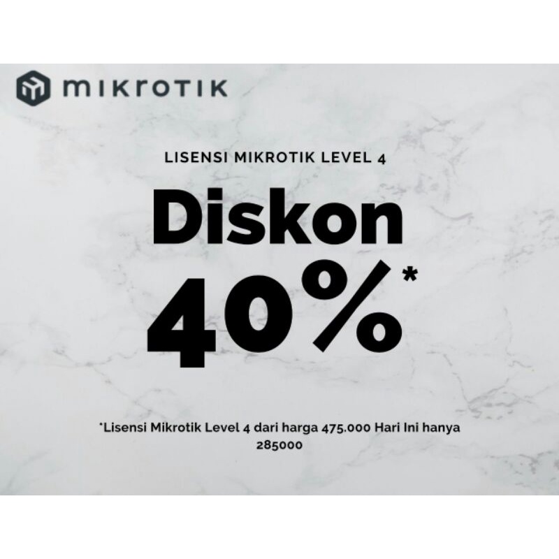 Lisensi mikrotik level 4 Murah Hanya 250.000