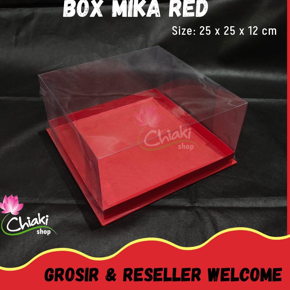 

csd Box Mika ALAS MERAH 25 x 25 x 12 Cupcake isi 9 Cake Pudding Tart Dus RED Karton Tebal Chiaki Kotak ✸ 86