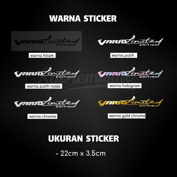 Stiker Vario Limited Edition / Sticker Motor Limited Edition Vario Beat ADV PCX Mio Signature / Stiker Signature Vario Beat ADV PCX Aerox / Sticker Chrome Vario Beat ADV PCX Glossy Waterproof / Sticker Hologram Signature Vario Beat ADV PCX (Selalu Ready)