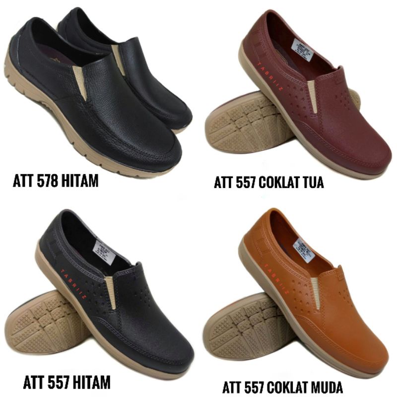 Sepatu Pantofel karet pria ATT Sepatu Karet ATT 557 578 HITAM DAN COKLAT - Sepatu Kerja Sepatu Casual  Pria