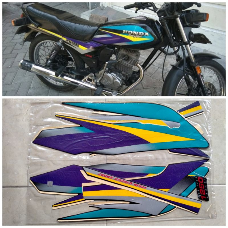 STICKER STRIPING LIS BODY MOTOR HONDA GL MAX NEO TECH 2001 BIRU KUNING