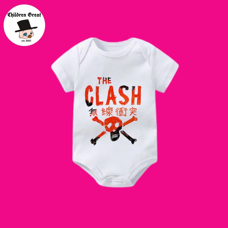 kaos baju bayi logo THE CLASH tshirt band musik rock jumper baby kids kaus pendek usia 0 1 2 3 4 5 6