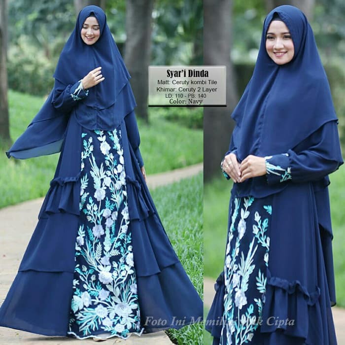 HOT PTOMO  KS- Syari Dinda ( 4 WARNA) Bahan Ceruti kombi tile import. Ld 110