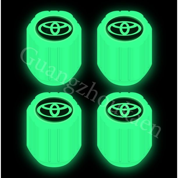 Toyota 4PCS Tire Valve Cover Tire Valve Stem Cover Newest Upgrade Glowing Night Model For Innova Calya Razie Yaris Wish Avanza Rush Kijiang Corolla Cross