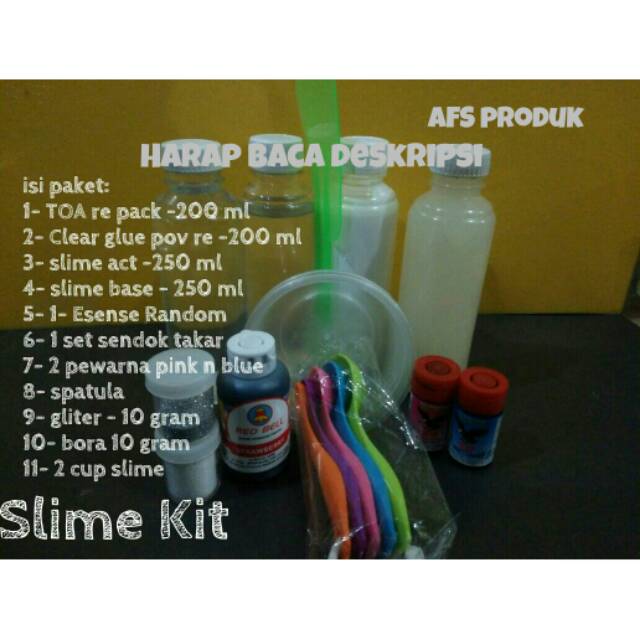 Bahan Slime Kit Full Bahan Slime Full Paket Slime Shopee Indonesia