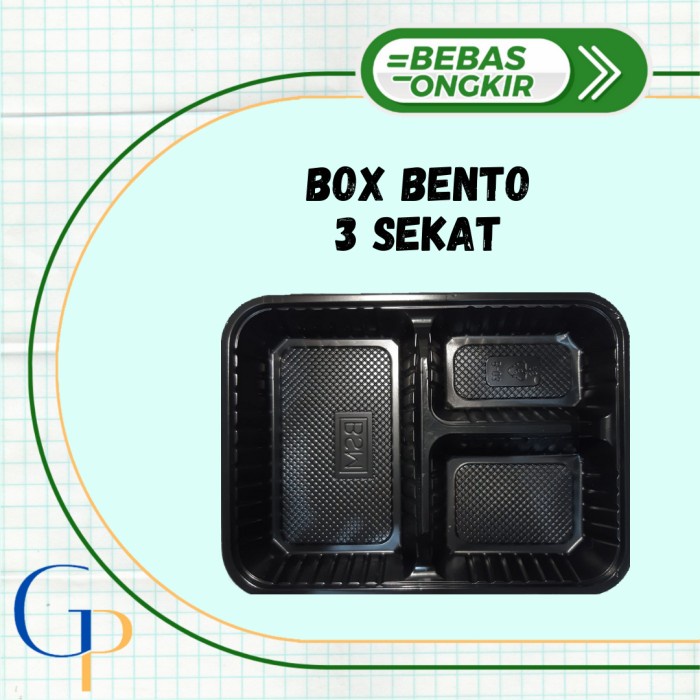 Mika Bento Sekat 3/ Tray Bento Sekat 3/ Kotak Makan Bento