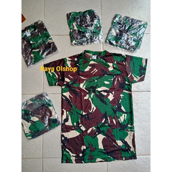 ORI 100%. Kaos loreng jatah TNI. Malvinas, NKRI, Kostrad, Raider