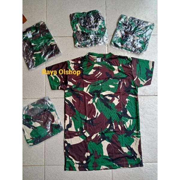 ORI 100%. Kaos loreng jatah TNI. Malvinas, NKRI, Kostrad, Raider