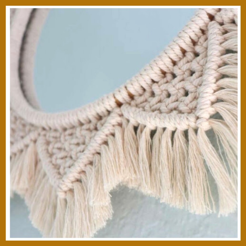 MINIMALY Cermin Bulat Dinding diameter 35&40cm  Cermin Aesthetic Cermin Gantung Cermin Macrame-3