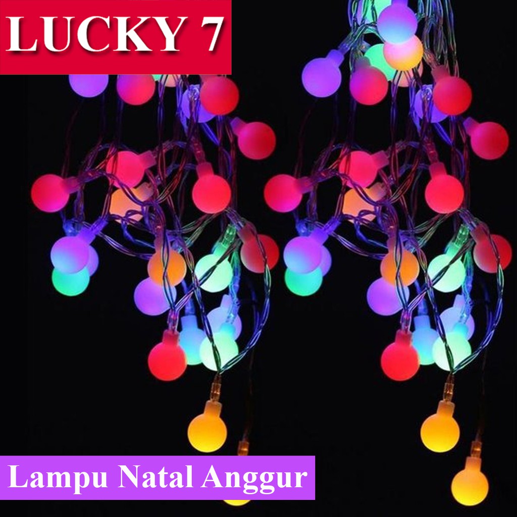 COD - Lampu Natal Bola Anggur RGB Warna Warni - Lampu Tumblr - Lampu