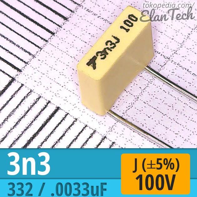 3n3 / 332 / 3.3nF J 100V MKM Capacitor AVX TPC Kapasitor elant33 Berkualitas