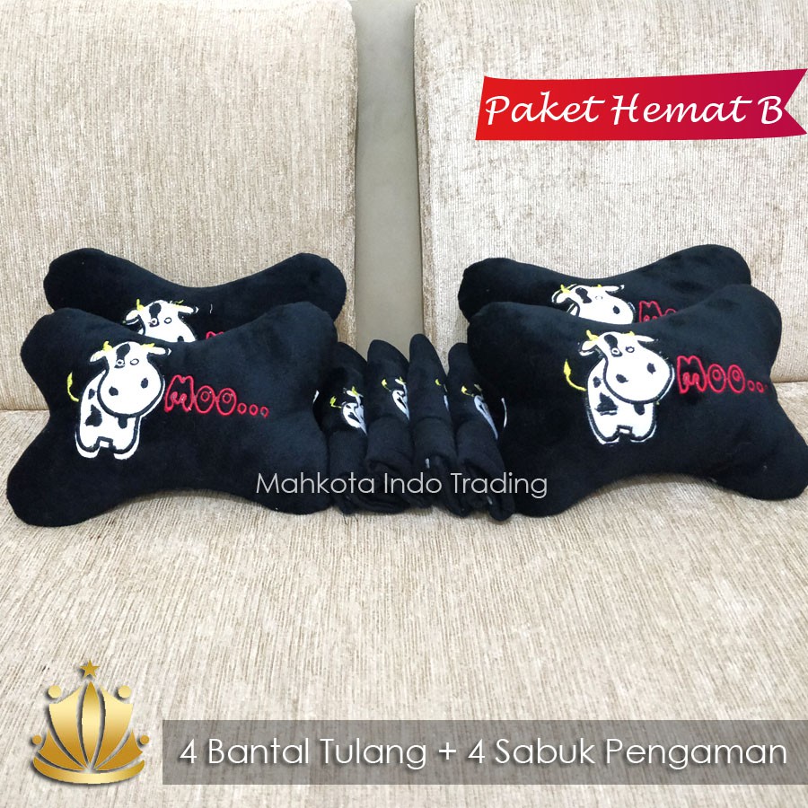 BANTAL MOBIL MOO SAPI / TEMPAT SAMPAH MOO SAPI / AKSESORIS MOBIL MOO SAPI PAKET HEMAT