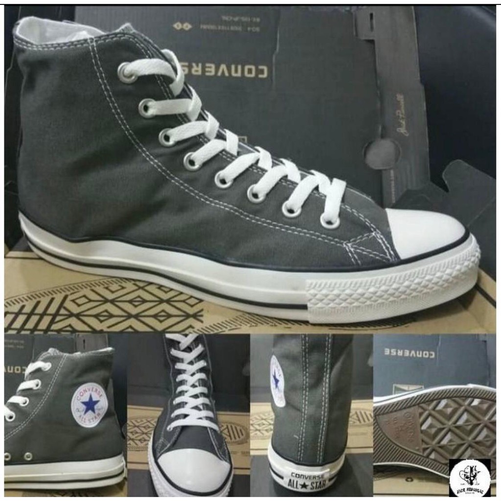 (BISA COD ) SEPATU PRIA CASUAL CONVERSE ALLSTAR BOOTS HIGH GRADE ORIGINAL IMPORT-ABU