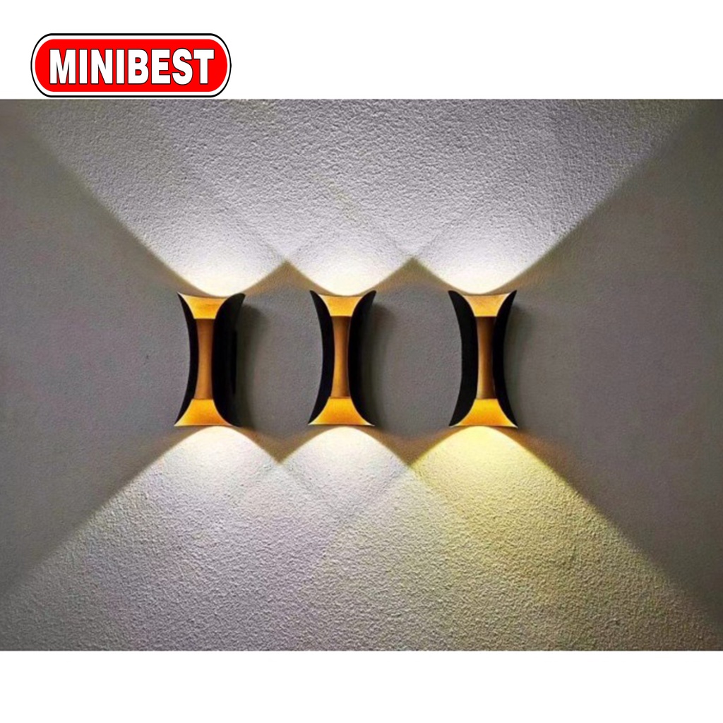 [MB] LAMPU LED DINDING MODERN / LAMPU DINDING LED MINIMALIS / LAMPU TANGGA BLACK GOLD 10W