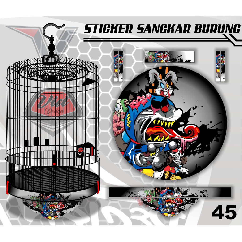 COD / STICKER SANGKAR  MURAI BATU / DECAL KANDANG EBOD BULAT NO 1,2,3 / DORA EMON
