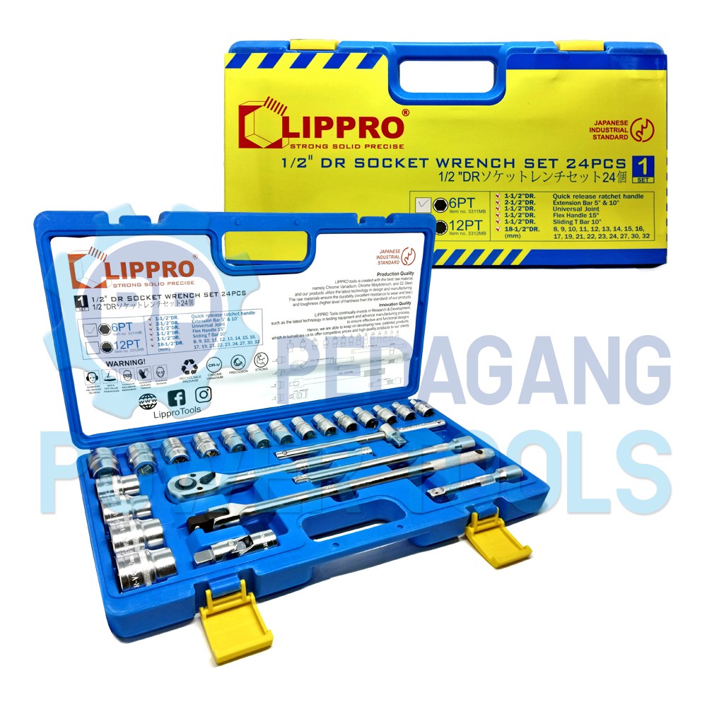 KUNCI SOK SET LIPPRO 24 PCS 8 - 32 MM 6 PT 3311MB