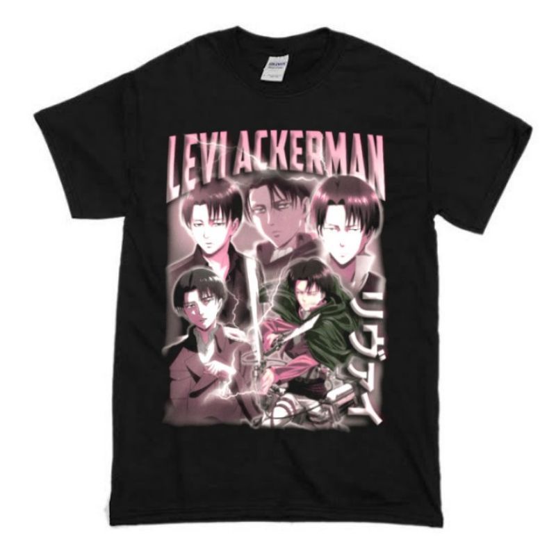 Kaos Anime Attack On Titan - Levi Ackerman | Kaos Levi Ackerman | T-Shirt Anime