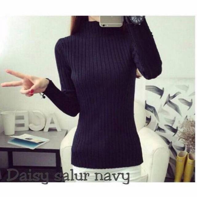 BEFAST - ZEC Switer Rajut Cakep / Ribbed Turtle Daisy Sweater Rajut / Sweater Rajut Leher Tinngi Terbaru / Sweater kekinian Polos