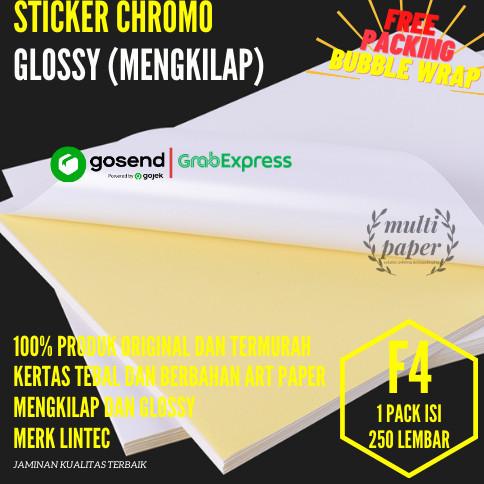 

Kertas Sticker Chromo Glossy F4 isi 250 lembar / Kertas Stiker Glossy