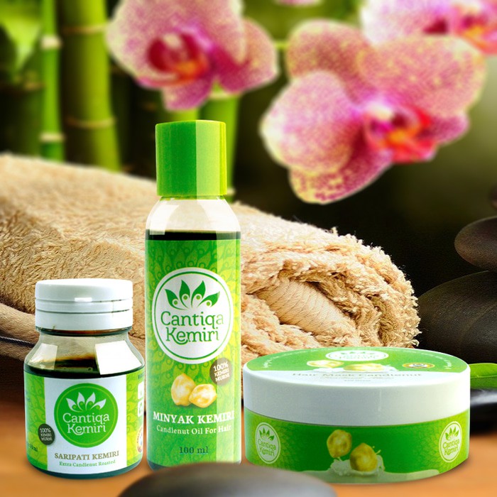 SUPER MURAH - PAKET PERAWATAN RAMBUT ALAMI CANTIQA KEMIRI SERUM RAMBUT