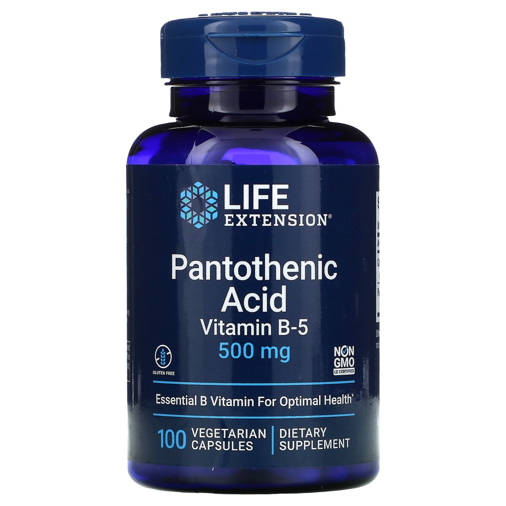 Life Extension Pantothenic Acid Vitamin B5 500 mg 100 Veg Vit B5 ORI USA