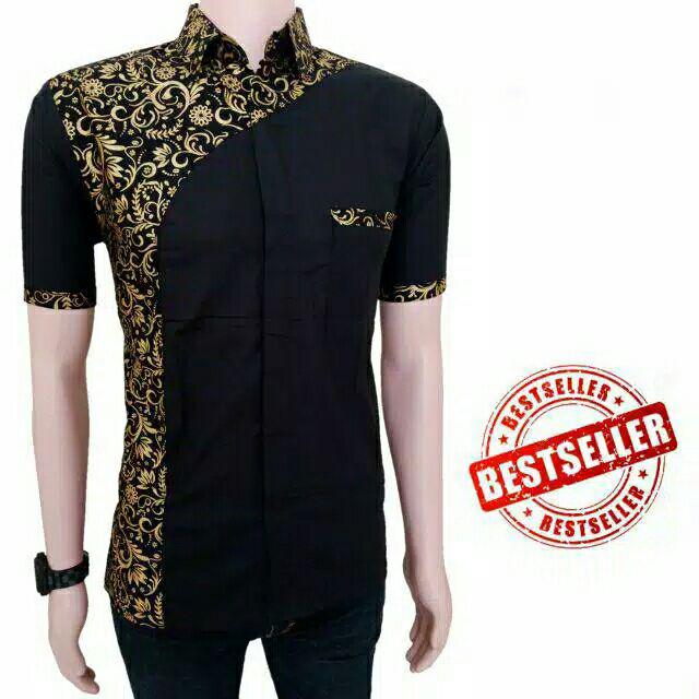 Koko Batik Fashion Muslim Kombinasi C07 Al Haramain Hijau S/m/l/xxl Dewasa