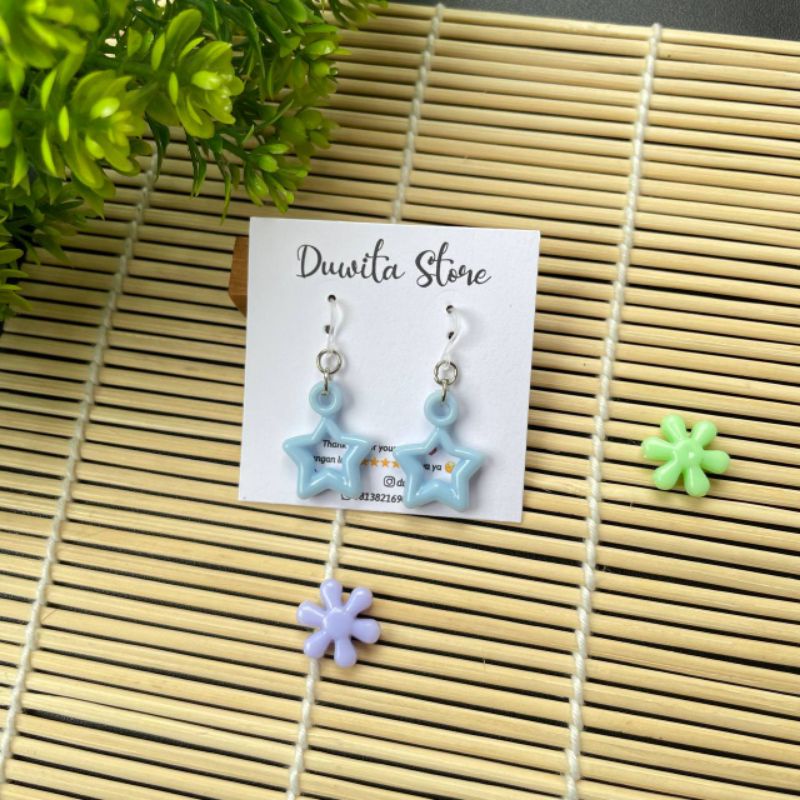 HANDMADE ANTING ANAK/DEWASA KAITAN PLASTIK MOTIF BINTANG