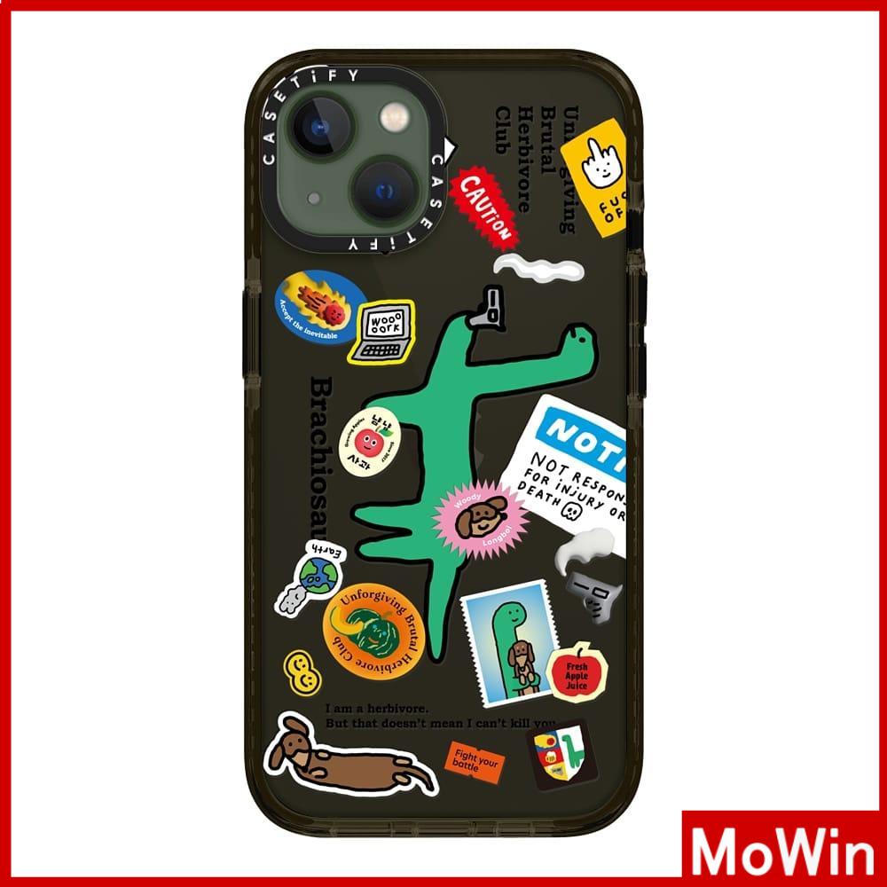 Soft Case Silikon Tebal Shockproof Motif Graffiti Dinosaurus Untuk iPhone 13 Pro Max / 12pro / 11 / 7plus