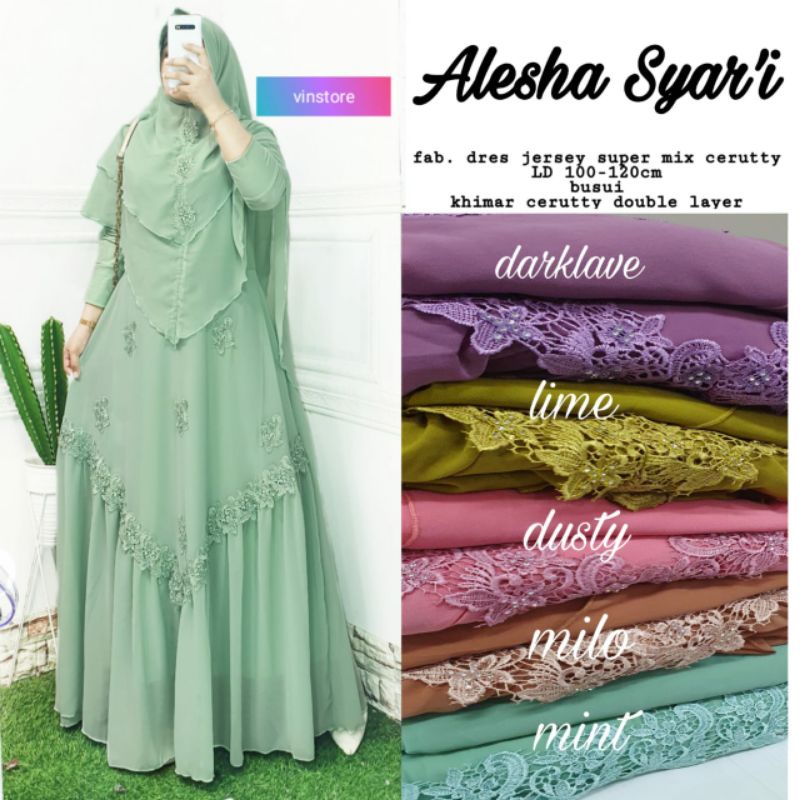 Gamis set alesha  syari