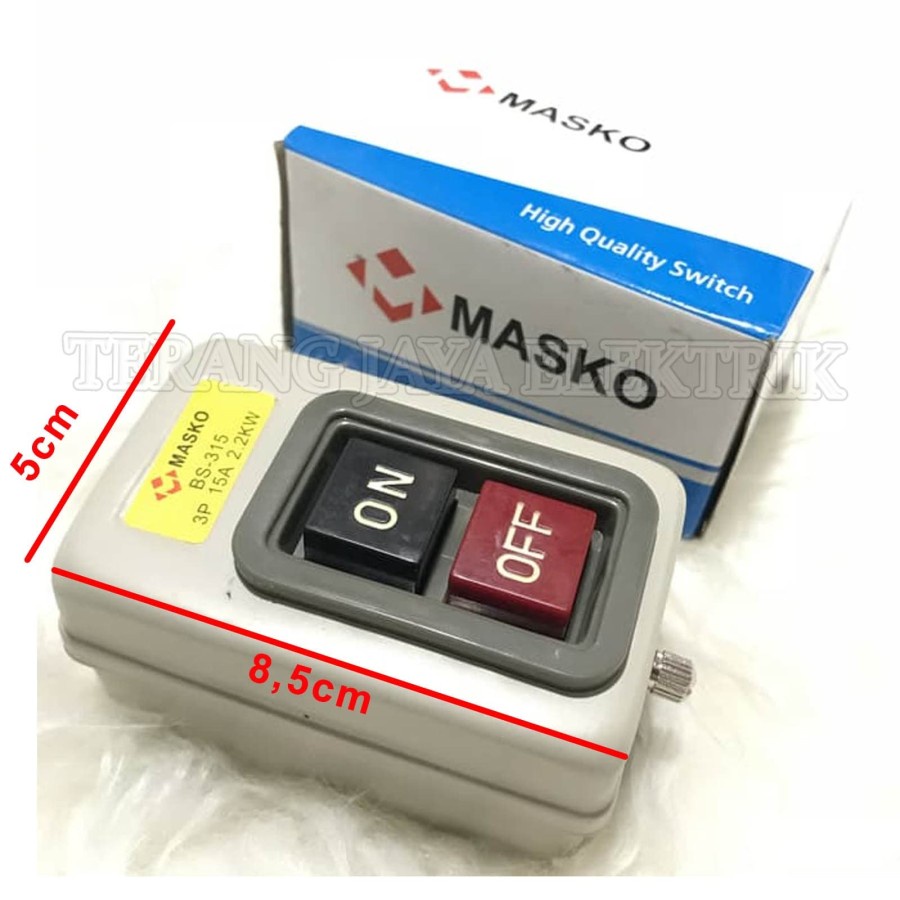 Push Button Power Switch ON-OFF 15A 3P MASKO BS-315