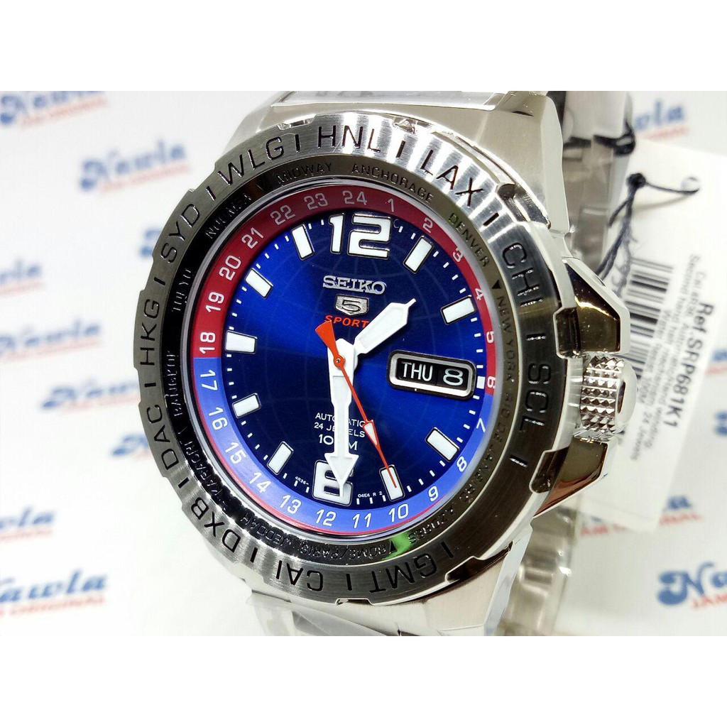 Seiko 5 Sports SRP681K1 Automatic Blue Dial - Jam Tangan Pria SRP681