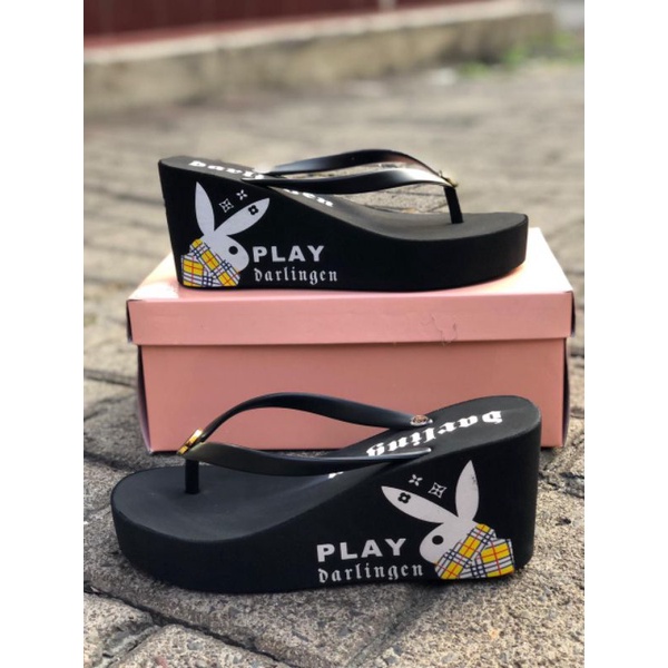 SANDAL JEPIT DARLINGEN PLAY BOY RABBIT WEDGES WOMEN