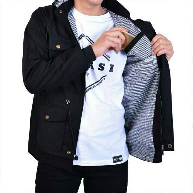 (ORIGINAL) Kent Jaket Parka Akrilik Black