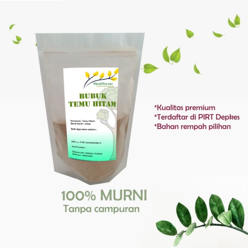 

HEALTHYVER Bubuk Temu Hitam Serbuk Temu Ireng Temu Lotong Erang 200gr
