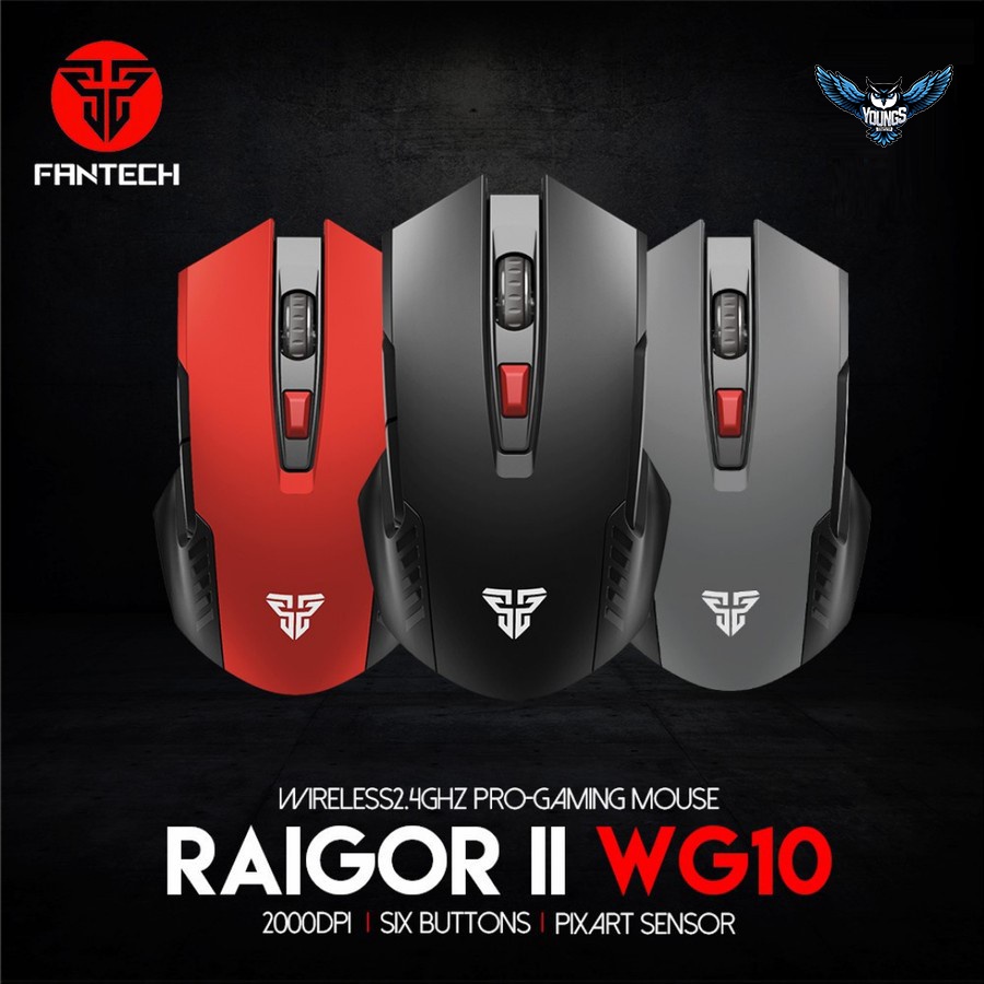 Fantech Raigor II WG10 Wireless Gaming Mouse - Black / Red / Gray