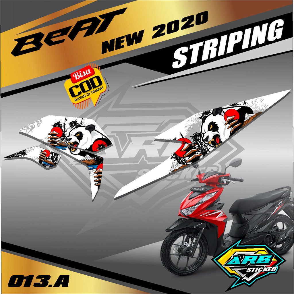 ( COD )Sticker Stiker Striping Lis Variasi Beat Fi New 2020/CBS /ISS/Deluxe/Street Desain PANDA ARB-