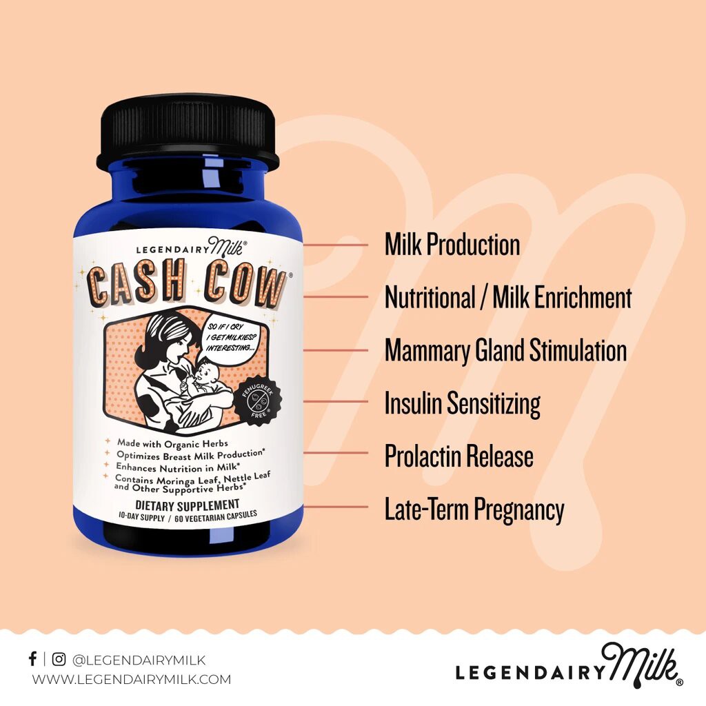 Cash Cow Asi Booster / Penambah / Pengental / Pelancar ASI Herbal 60/180 Cap Legendairy Milk USA