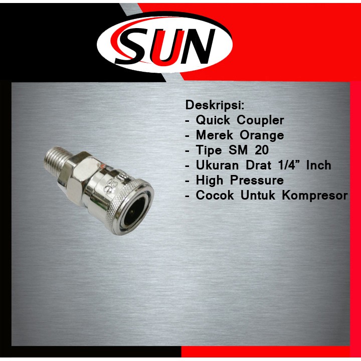 Sambungan Kompresor Angin Quick Coupler Sm 20 1/4  Inch