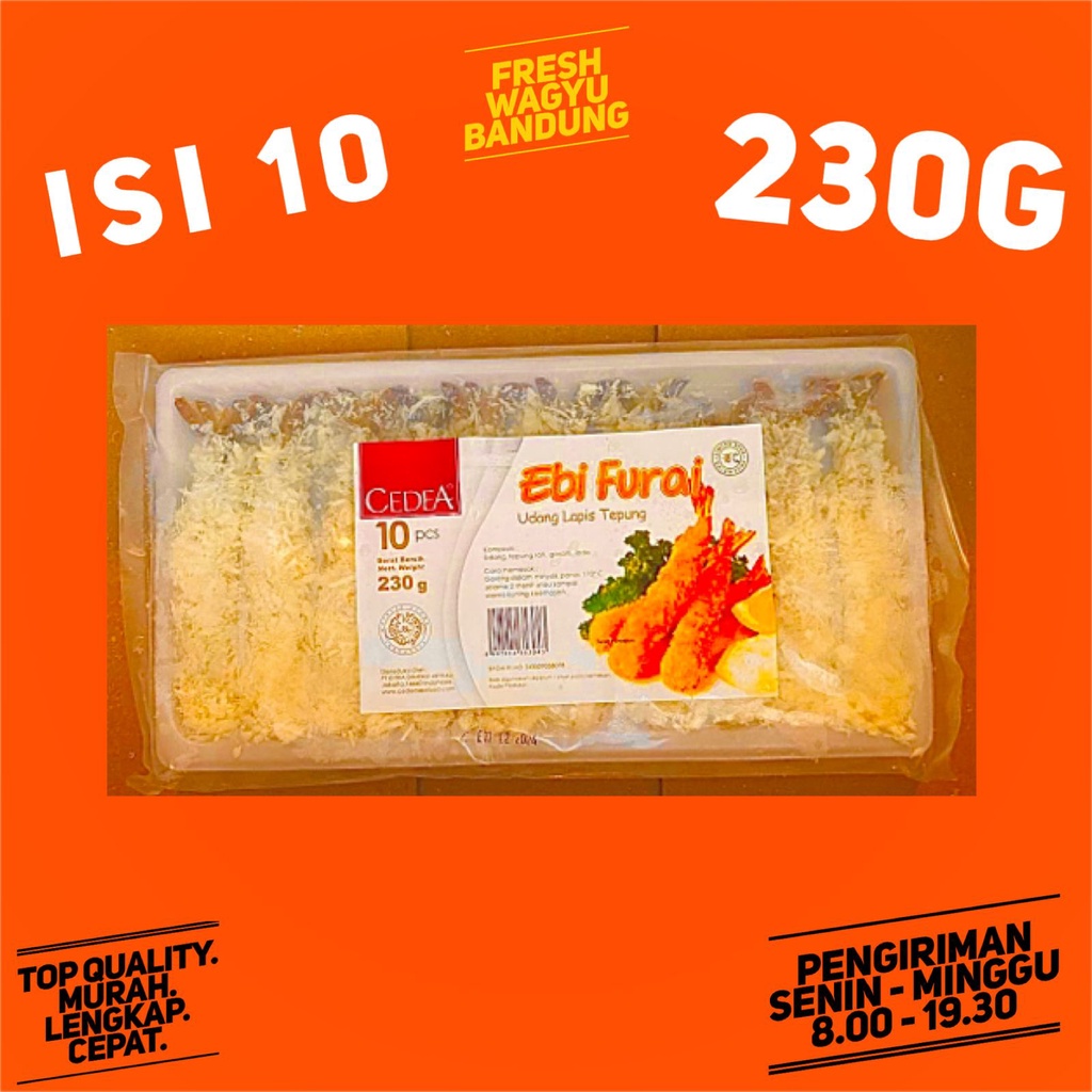 

CEDEA EBI FURAI 230G TEMPURA UDANG GORENG ISI 10 PREMIUM HALAL