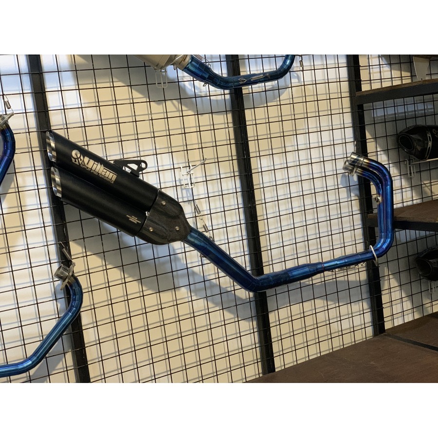 Knalpot villan dante black header blue cbr250rr ninja250 r25 mt25