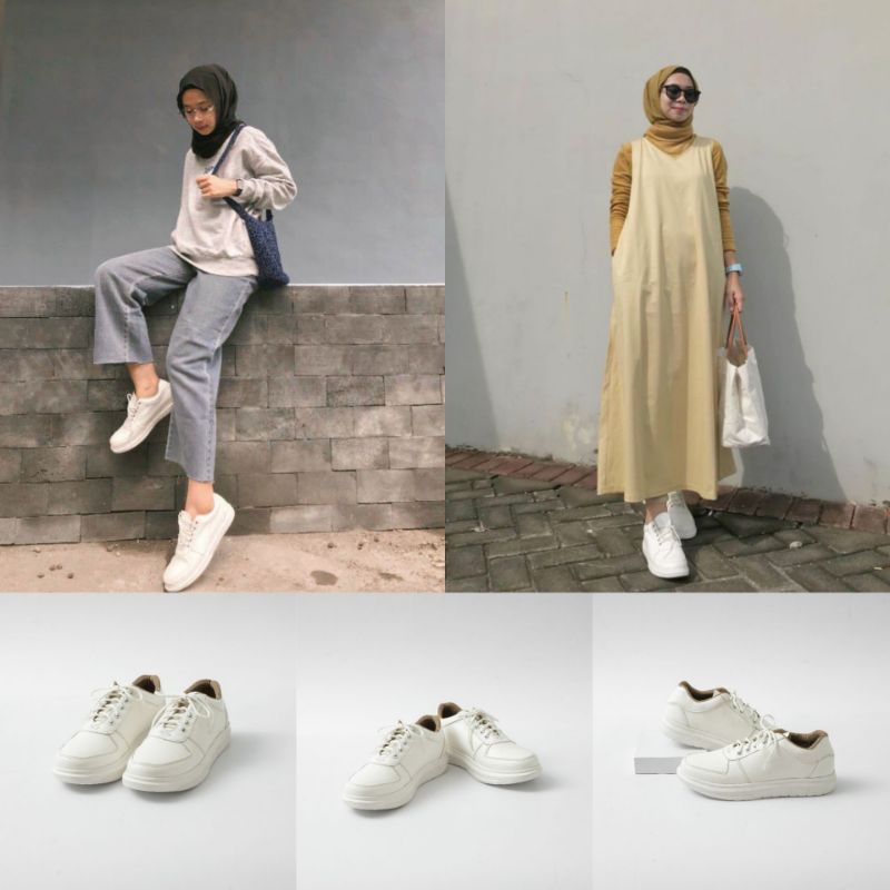 Sepatu Sneakers wanita &quot;Sella Shoes&quot; White Trendy