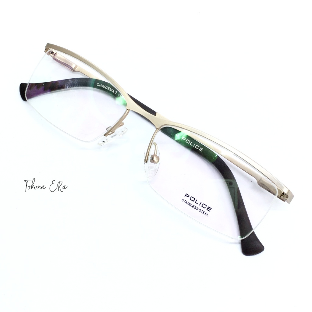 Frame kacamata besi pria wanita half frame