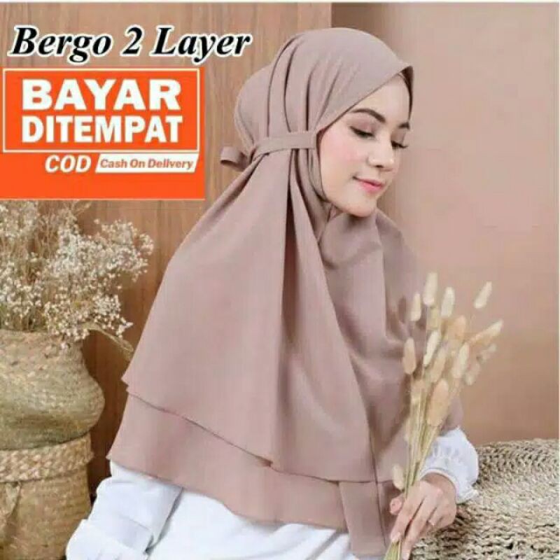 Hijab bergo Maryam 2 layar diamond Italiano / bergo diamond 2 layer