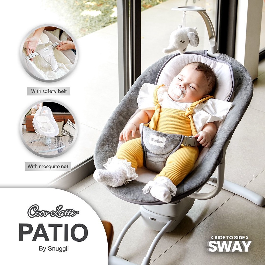 Ayunan Bayi Bouncer Elektrik Cocolatte Patio Snuggli Baby Swing Otomatis With Remote Control