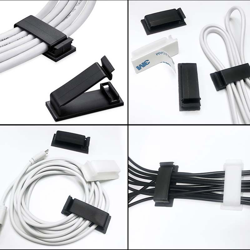 [Self-adhesive Cable Cords Organizer] [Cable Management Winder Clip] [Self Adhesive Desk Top Cable Wire Holders][ Cable Line Management Tools][Wire Tie Wrap Cord Organizer]