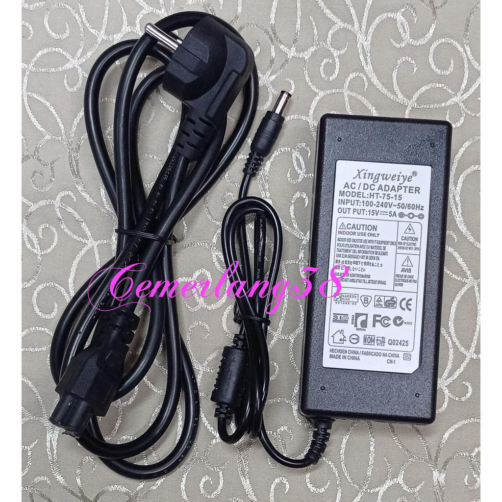 Adaptor CHARGER 15V 5A + kabel power Switching Adaptor 15v 5A - 115 cm