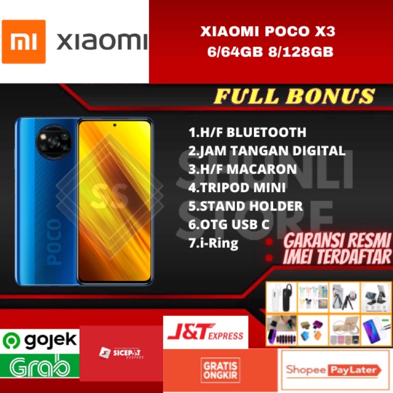 XIAOMI POCO X3 NFC RAM 6/64GB 8/128GB NEW 100% ORIGINAL GARANSI RESMI