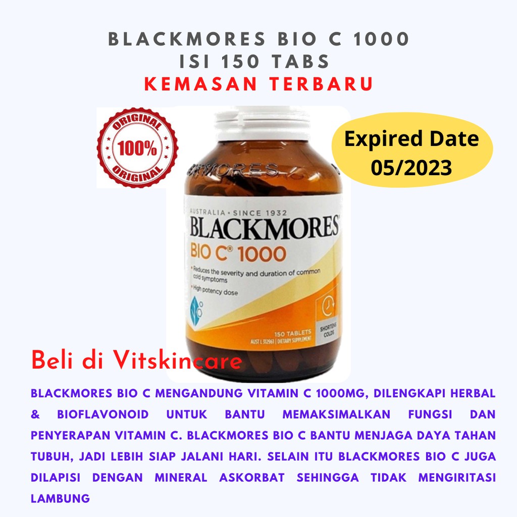 Blackmores Bio C 1000mg 150 Blackmores Bio C 1000 Vitamin C 1000 Mg Blackmores Vit C Shopee Indonesia