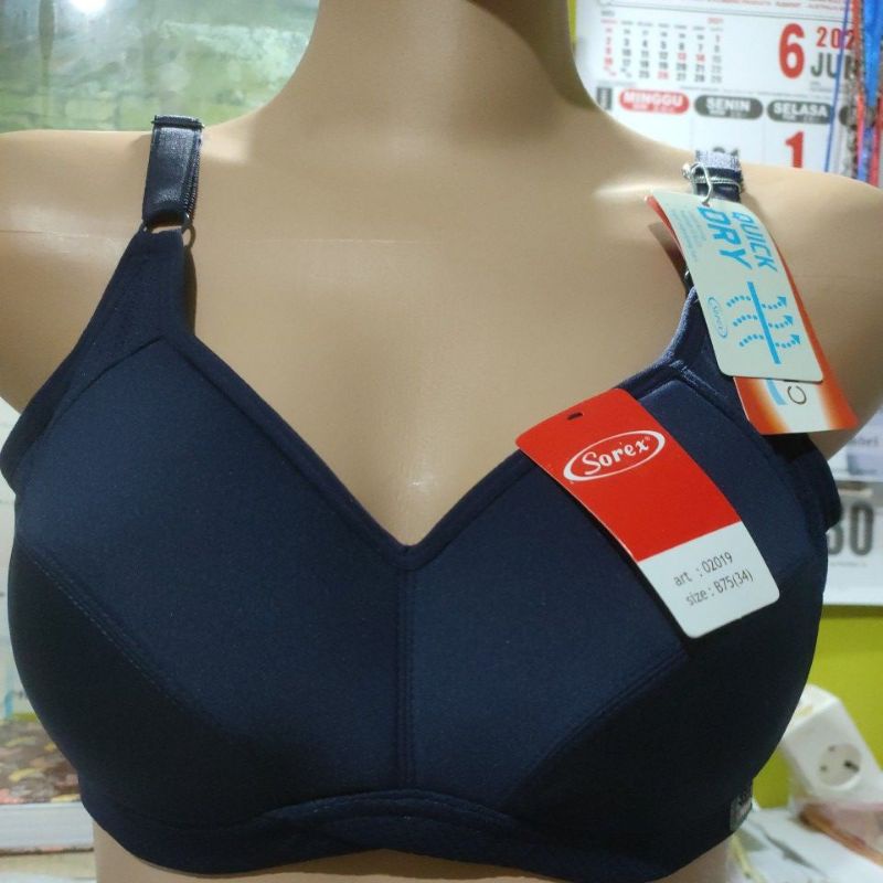 Bra Sorex 02018 energic/02019push up 34-40,busa tipis,tanpa kawat