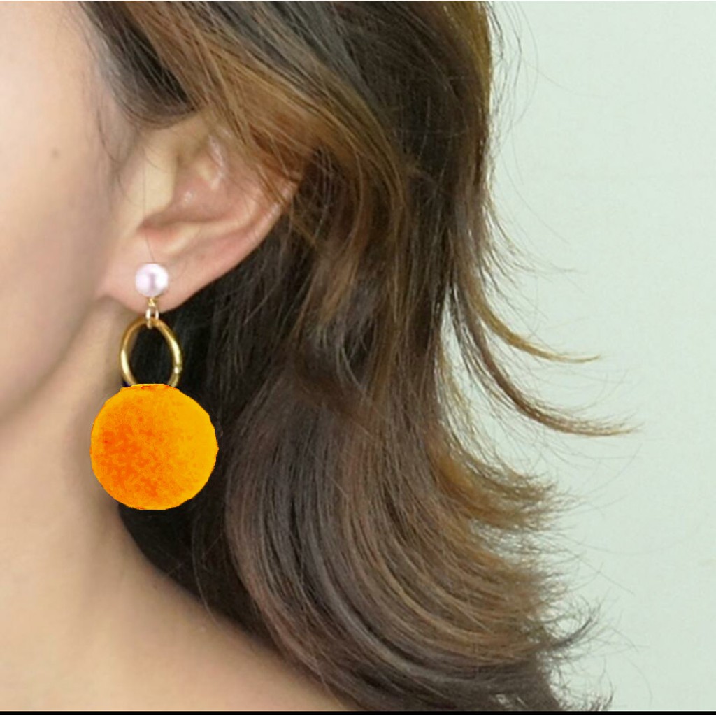 ANTING FASHION WANITA KEKINIAN MODEL TUSUK POMPOM MISS  30